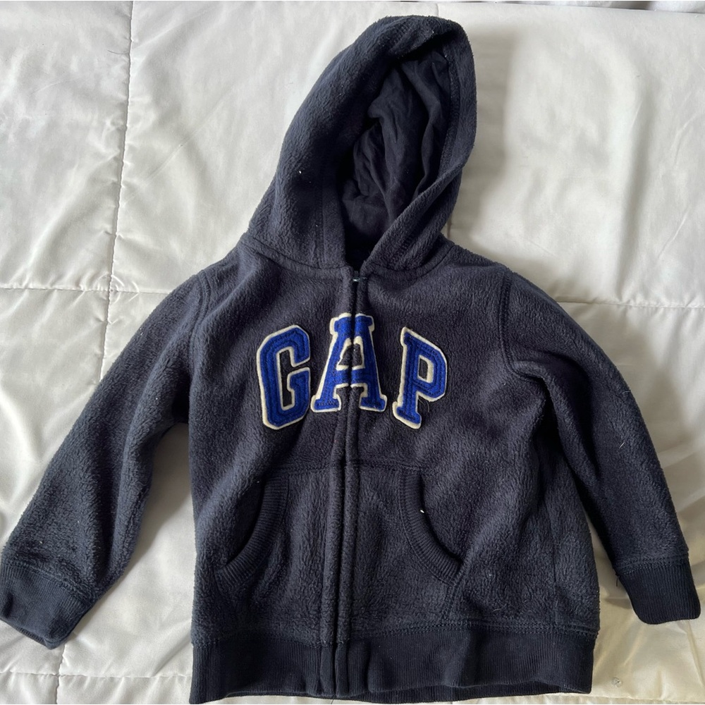 Gap Boys Navy Blue Zip Up Fleece Hoodie